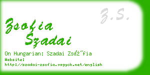 zsofia szadai business card